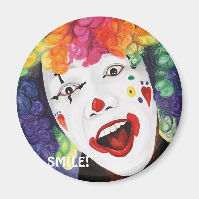 Rainbow Clown, SMILE! Magnet (Front)