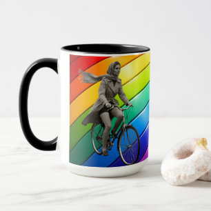 Rainbow coastal rider retro pop art coffee mug des