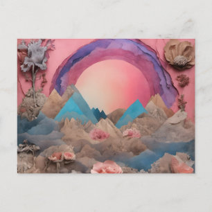 Rainbow Collage Postcard