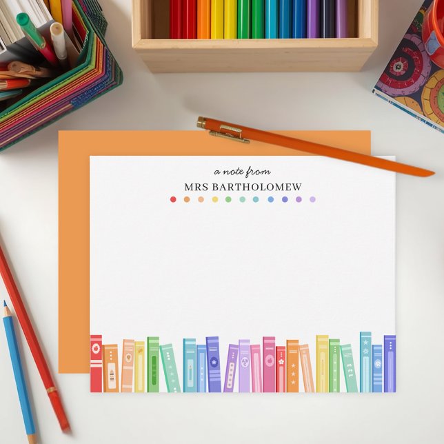 Rainbow Color Books Custom School Teacher's Card (Creator Uploaded)