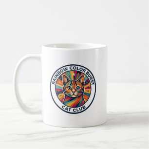 Rainbow Color Burst Cat Cute Kitty Design - Rainbo Coffee Mug