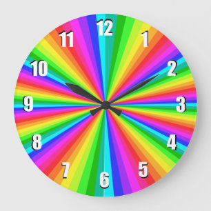 Rainbow Color Burst Rainbow Wall Clock