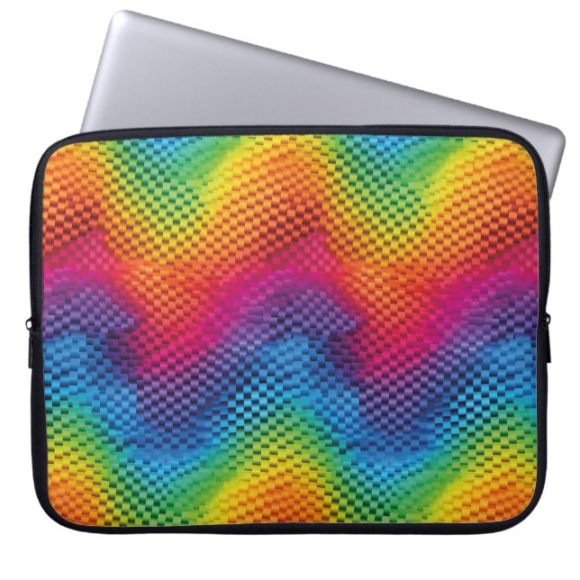 Rainbow Color Geometry Laptop Sleeve (Front)