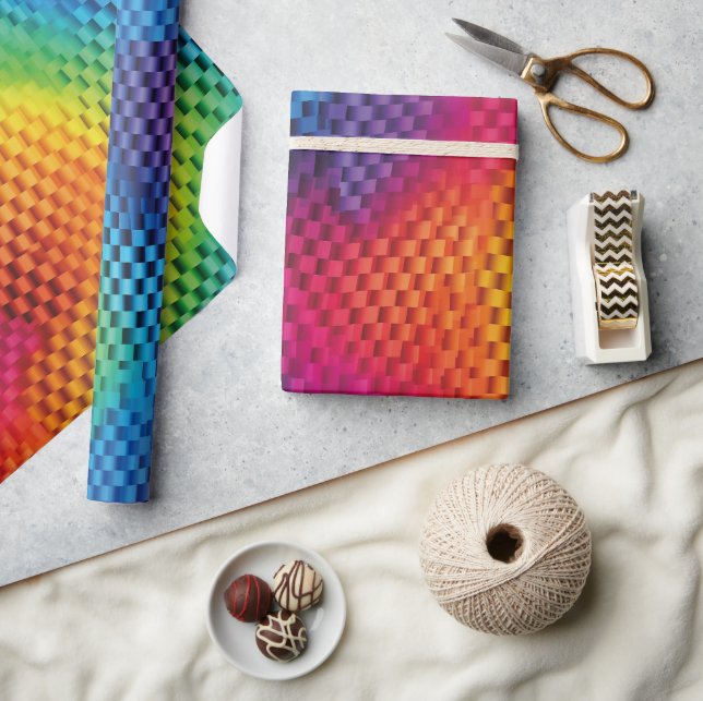 Rainbow Color Geometry Wrapping Paper (Crafts)