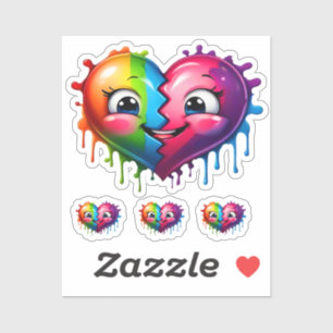 Rainbow Color Heart Emoticon 4