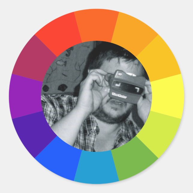 Rainbow Color Wheel Classic Round Sticker (Front)