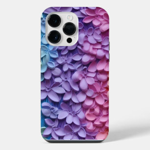 RAINBOW COLORED 3-D LOOK TINY FLOWERS iPhone 14 PRO MAX CASE
