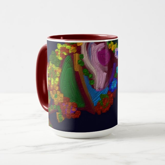 Rainbow Colored Floral  Mug (Front Left)
