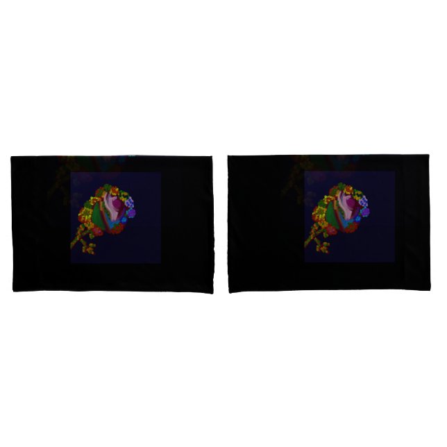 Rainbow Colored Floral Pillowcases (Front-Set)