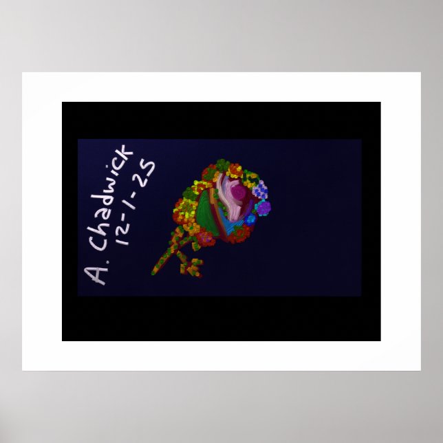 Rainbow Colored Floral Poster (Front)