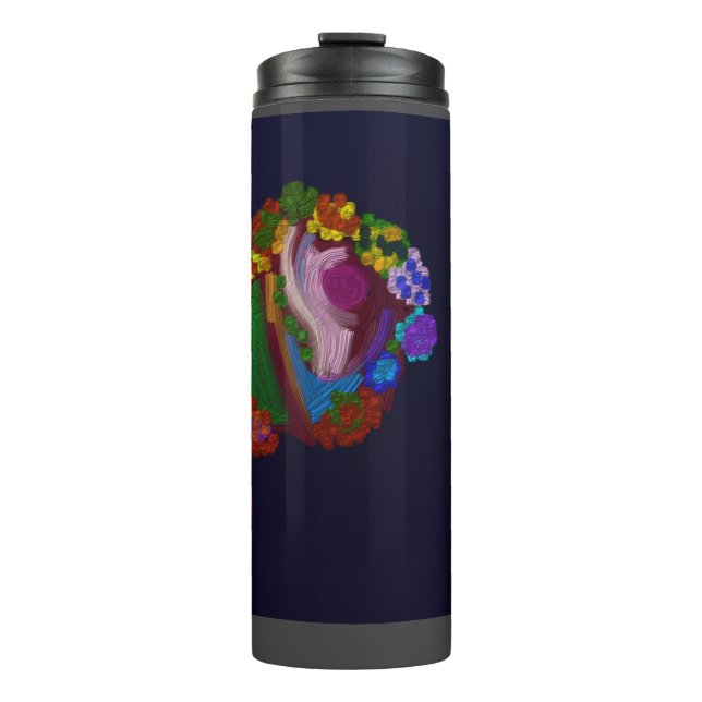 Rainbow Colored Floral  Thermal Tumbler (Front)