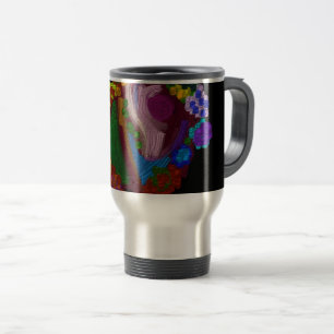 Rainbow Colored Floral Travel Mug