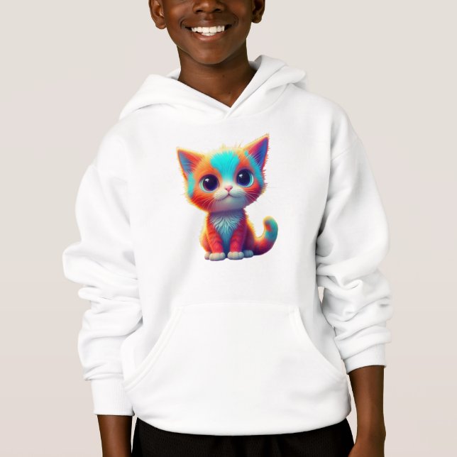 Rainbow Colored Kitten Cartoon-85748 (Front)
