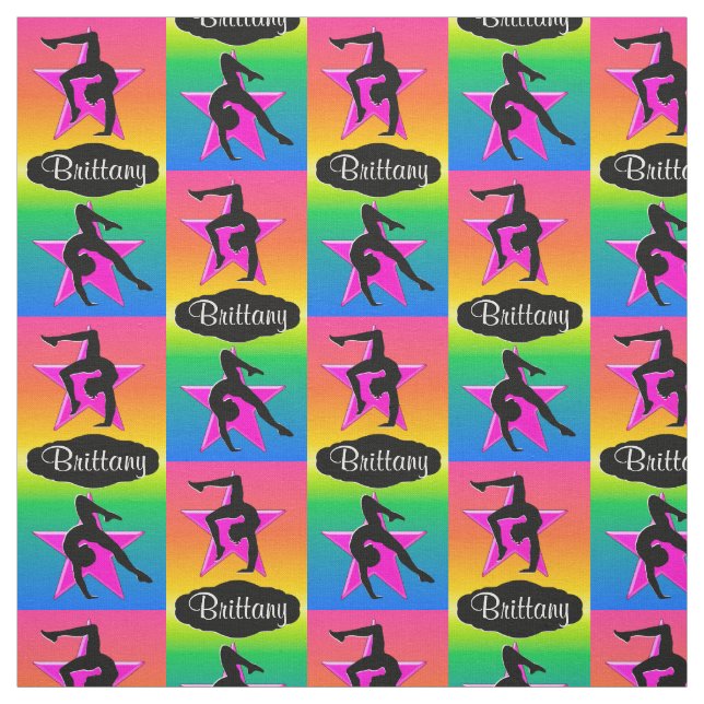 RAINBOW COLORED PERSONALIZED GYMNASTICS FABRIC (Swatch)