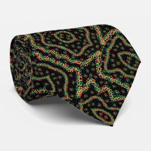 Rainbow Colored Seurat Confetti Streamers Pattern Tie