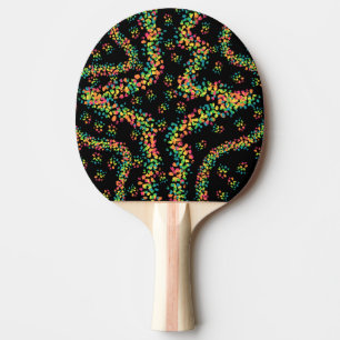 Rainbow Colored Seurat Style Pointillism Pattern Ping Pong Paddle