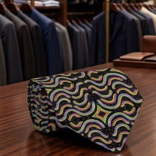 Rainbow Colored String Rope Repeating Pattern Tie
