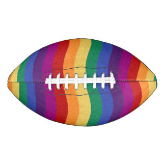 Rainbow Colored Wavy Lines American Football