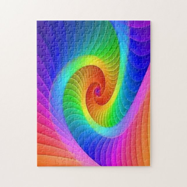 Rainbow Colorful Abstract Design Difficult Jigsaw Puzzle (Vertical)