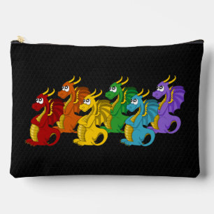 Rainbow colorful dragons cartoon accessory pouch