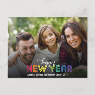 Rainbow Colorful Happy New Year Holiday Photo