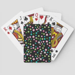Rainbow Colorful Stars Black Starry Night Playing Cards