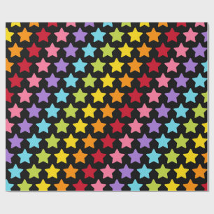 Rainbow Colorful Stars Print Wrapping Gift Paper