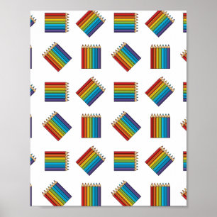 Rainbow Coloring Pencils Poster
