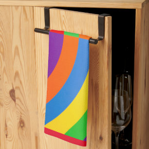 RAINBOW COLORS BRIGHT BIG SHARP TEA TOWEL