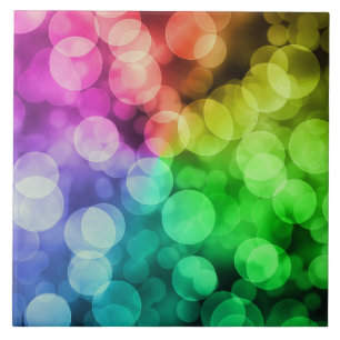 Rainbow colors bubbles ceramic tile