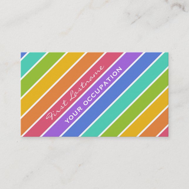 Rainbow Colors custom business cards (Front)
