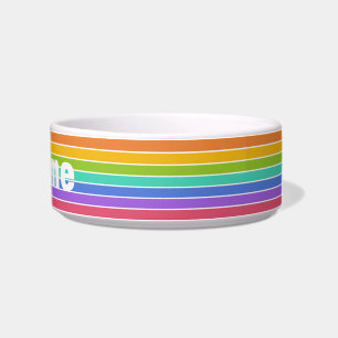 Rainbow Colors custom pet bowls