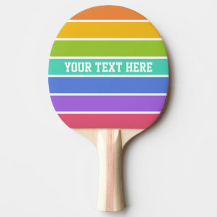 Rainbow Colors custom ping pong paddle