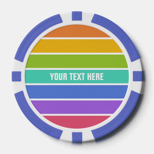 Rainbow Colors custom poker chips (Front)