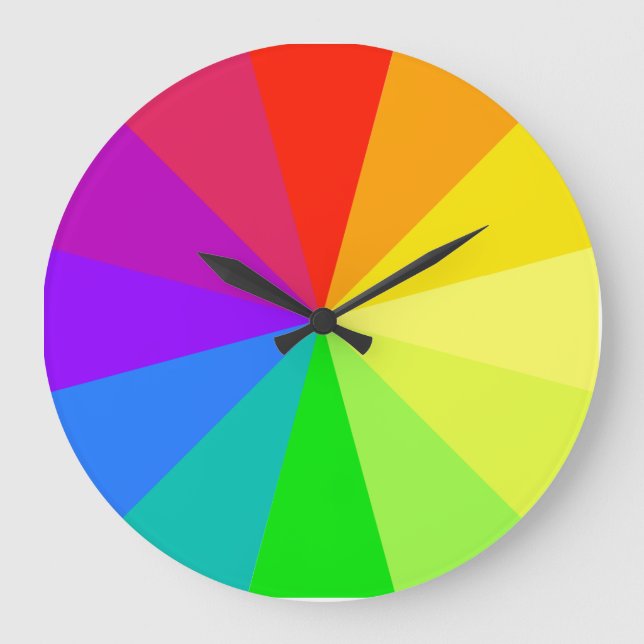 Rainbow Colors Large Clock (Front)
