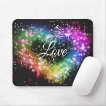 Rainbow colors spray paint sparking glitter heart