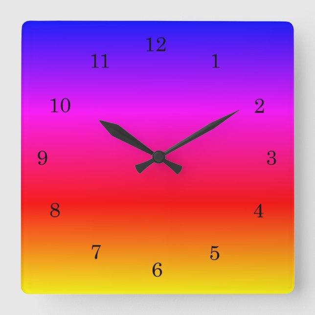 Rainbow Colors Wall Clock Colorful (Front)