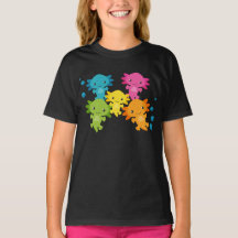 Rainbow Colour Axolotl Family Youth Girls Shirt