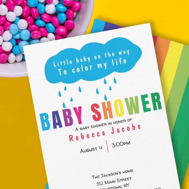 Rainbow colour baby shower invitation (Creator Uploaded)