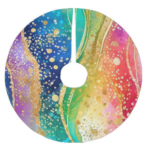 Rainbow Colour Brushed Polyester Tree Skirt