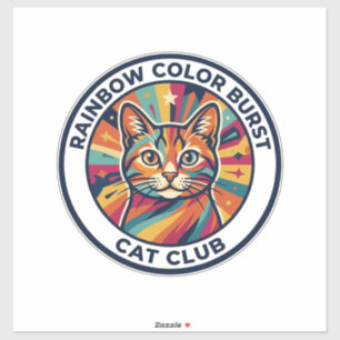 Rainbow Colour Burst Cat Cute Kitty Design - Rainb
