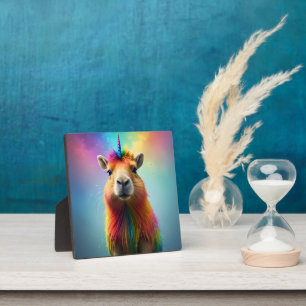 Rainbow Colour Capybara Unicorn, Plaque