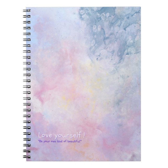 Rainbow colour customisable girly Photo Notebook (Front)