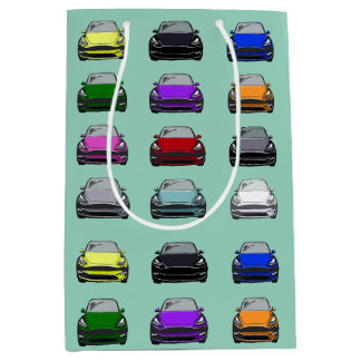 Rainbow Colour Electric Vehicle SUV Car Green Back Medium Gift Bag