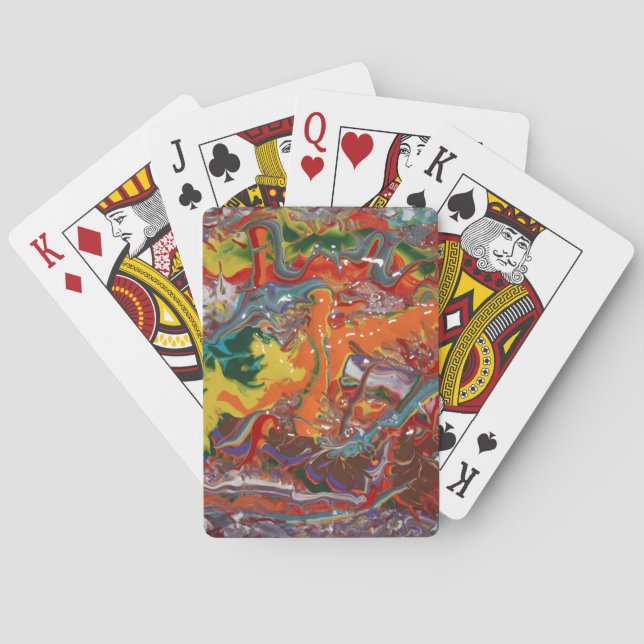 Rainbow Colour Flow Paint Art Playing Cards (Back)