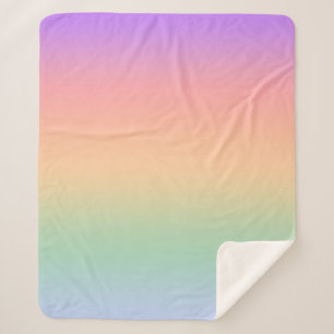 Rainbow colour gradient background sherpa blanket