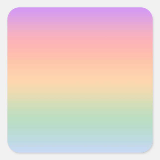 Rainbow colour gradient background square sticker (Front)