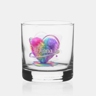 Rainbow colour hart Design  Whiskey Glass