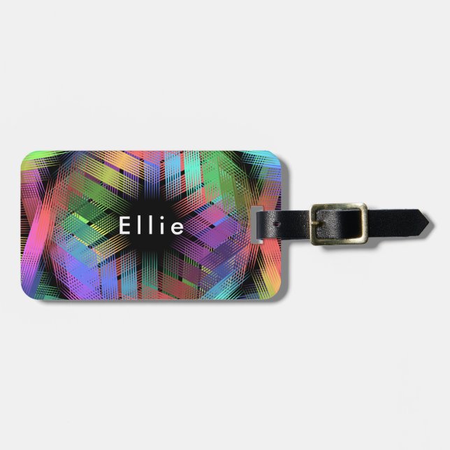 Rainbow colour light luggage tag (Front Horizontal)