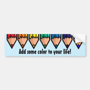 Rainbow colour pencils bumper sticker